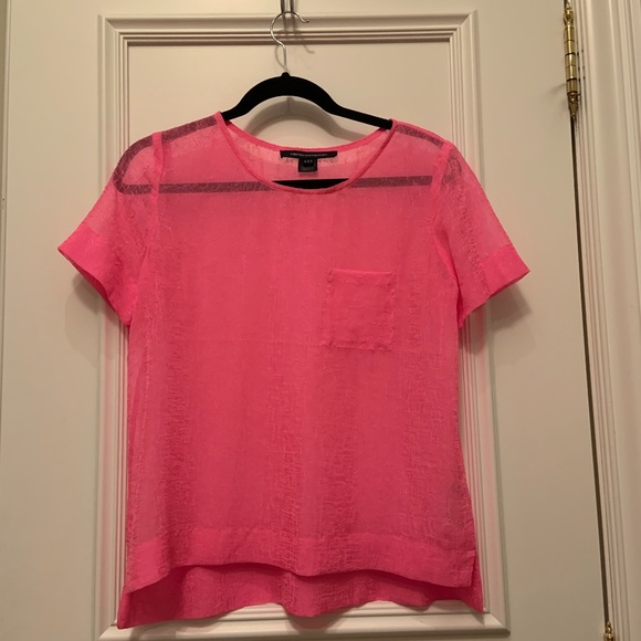 *French Connection pink sheer blouse - Picture 3 of 5